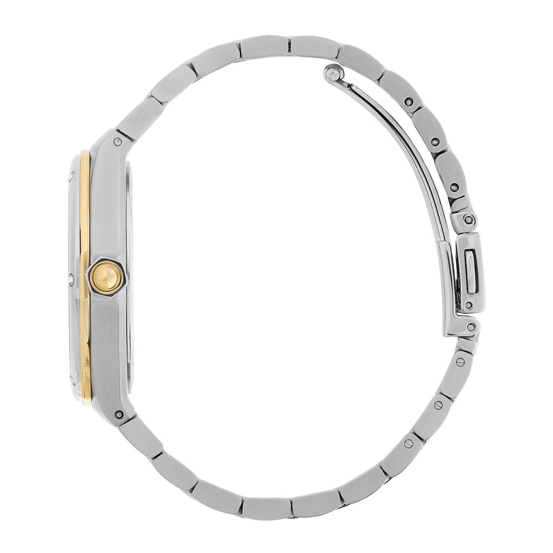 Sports Luxe 33mm Hexa White, Gold & Silver Bracelet Watch