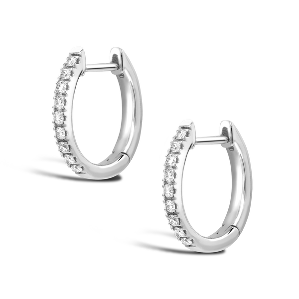 Brilliant Cut Diamond Hoop Earrings 0.21ct in 18ct White Gold