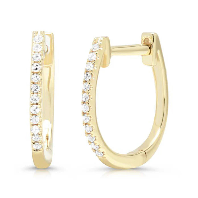 9ct Gold 0.16ct Diamond Huggie Earrings