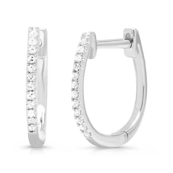 9ct White Gold 0.16ct Diamond Huggie Earrings