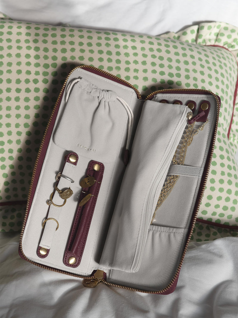 Jewellery Roll  Burgundy