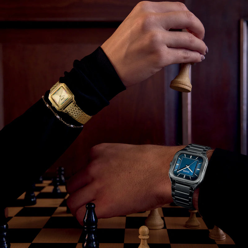 Quadrus Watch Steel, Blue, Silver Colour