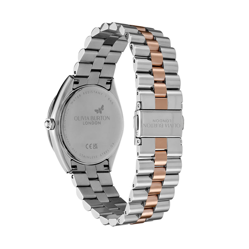 Sports Luxe 34mm Bejewelled Silver & Two Tone Bracelet Watch
