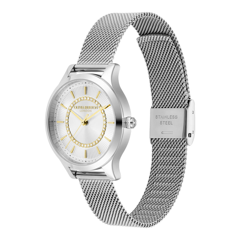Classic 30mm Wonderlust White & Silver Mesh Watch