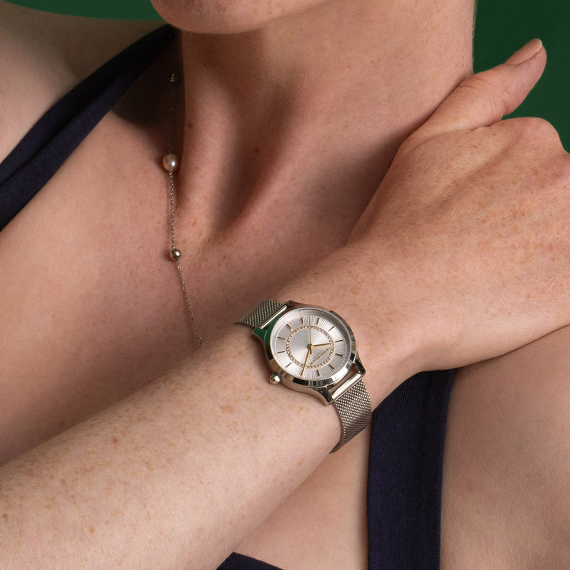 Classic 30mm Wonderlust White & Silver Mesh Watch