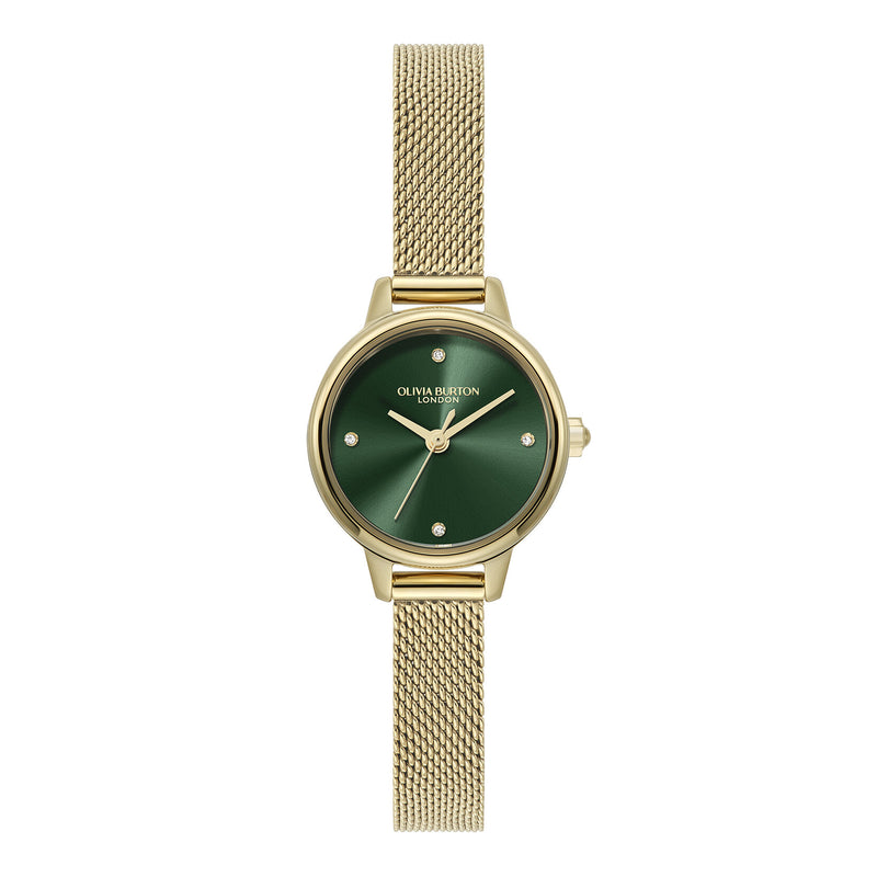 Classic 23mm Mini Forest Green & Gold Mesh Watch