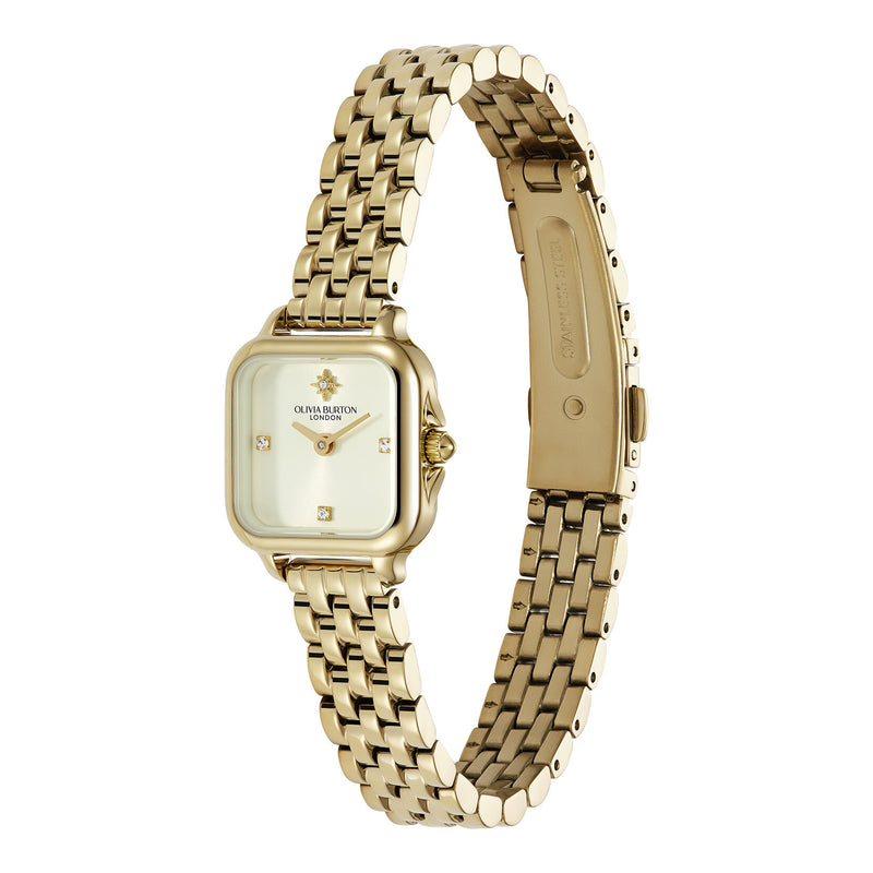 Classic 20mm Mini Grosvenor Ivory & Gold Bracelet Watch
