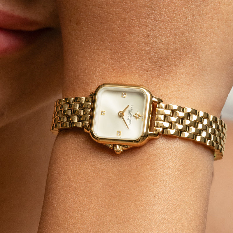 Classic 20mm Mini Grosvenor Ivory & Gold Bracelet Watch