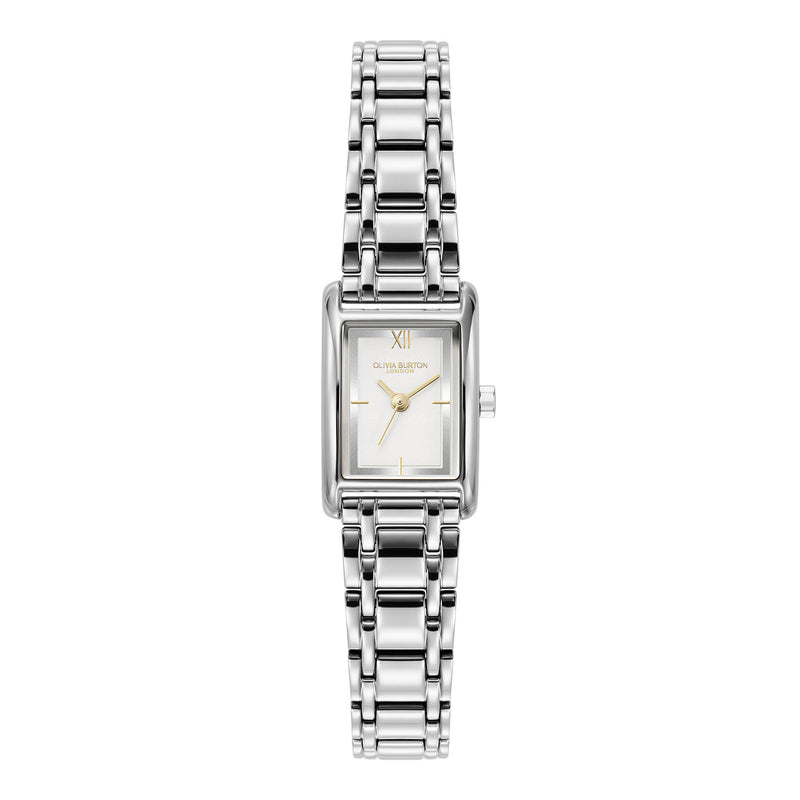 Classic 16mm Mini Grove White & Silver Bracelet Watch