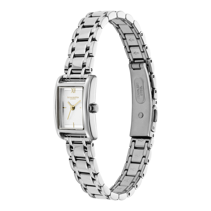 Classic 16mm Mini Grove White & Silver Bracelet Watch