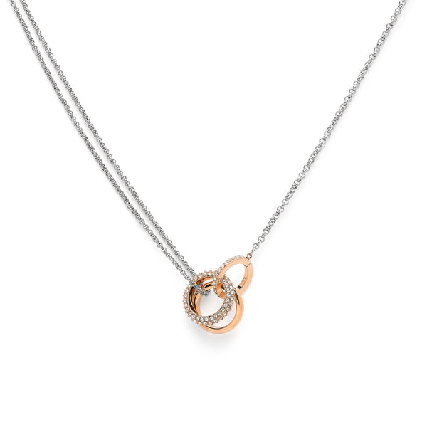 Classic Entwine Silver & Rose Gold Necklace