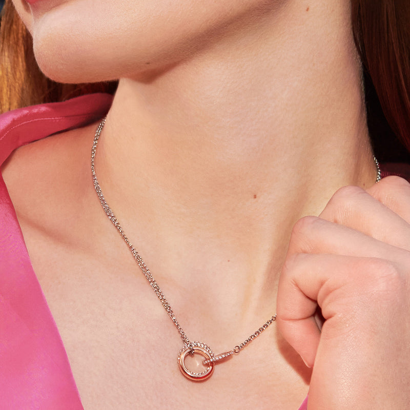 Classic Entwine Silver & Rose Gold Necklace