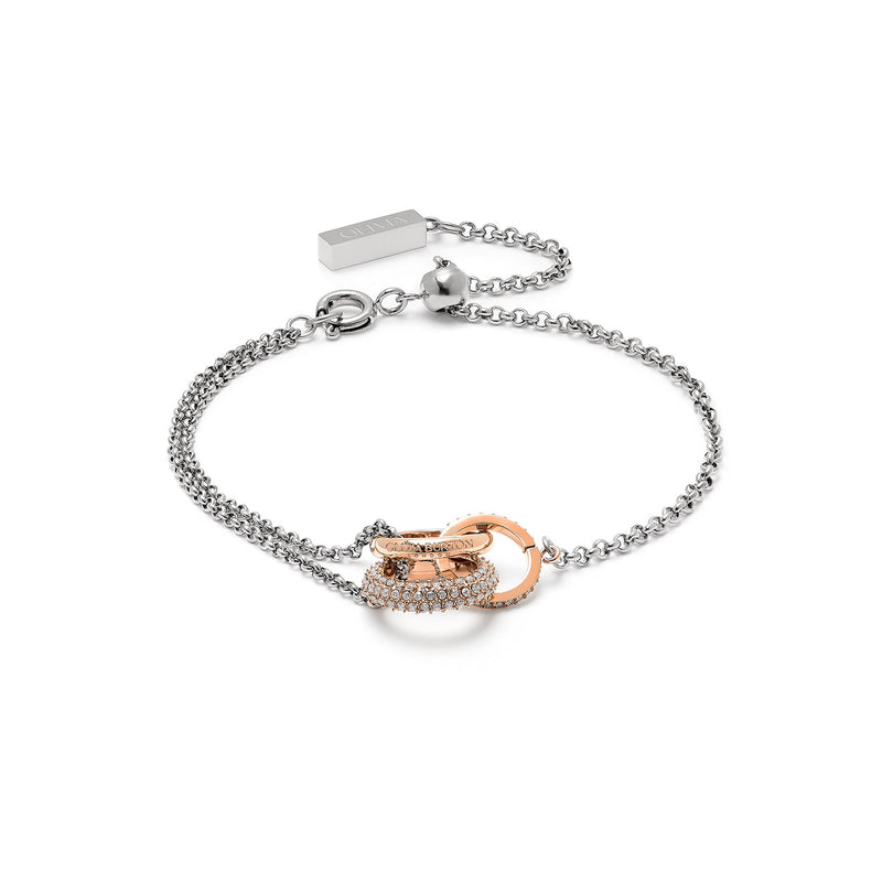 Classic Entwine Silver & Rose Gold Bracelet