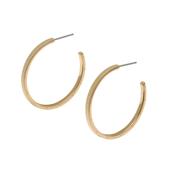 Classic Linear Gold Hoop Earrings