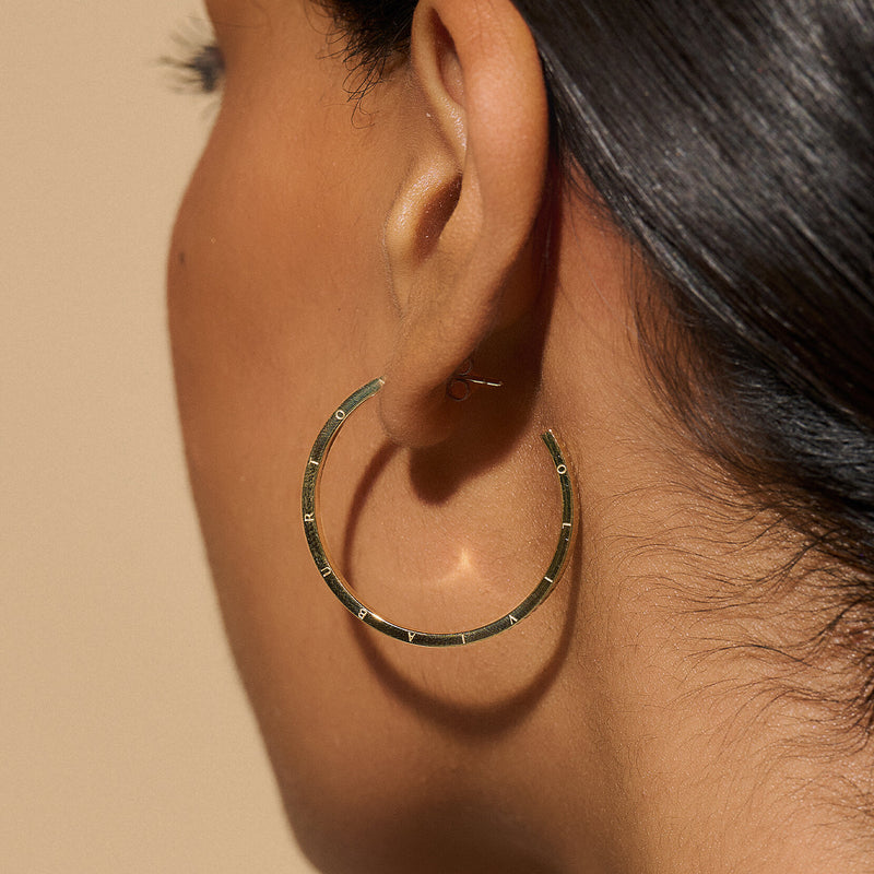 Classic Linear Gold Hoop Earrings
