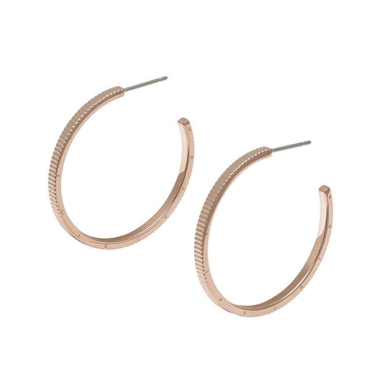 Classic Linear Carnation Gold Hoop Earrings