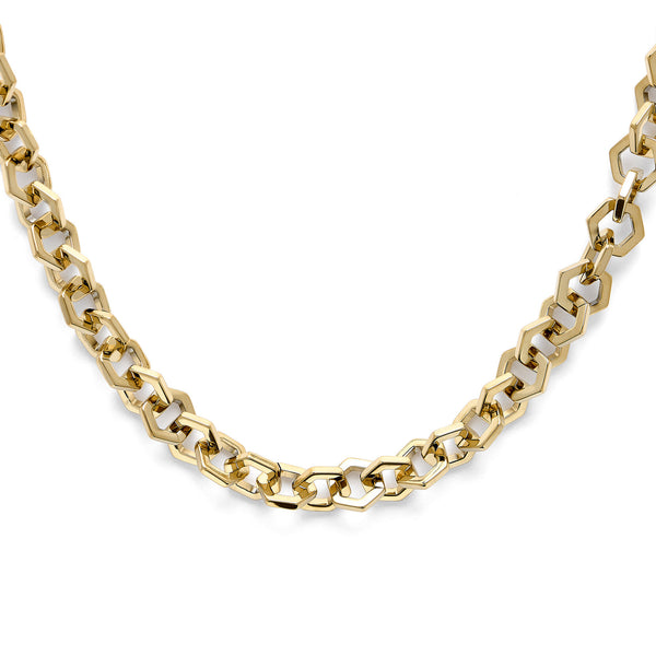 Signature Honeycomb Gold Link Necklace
