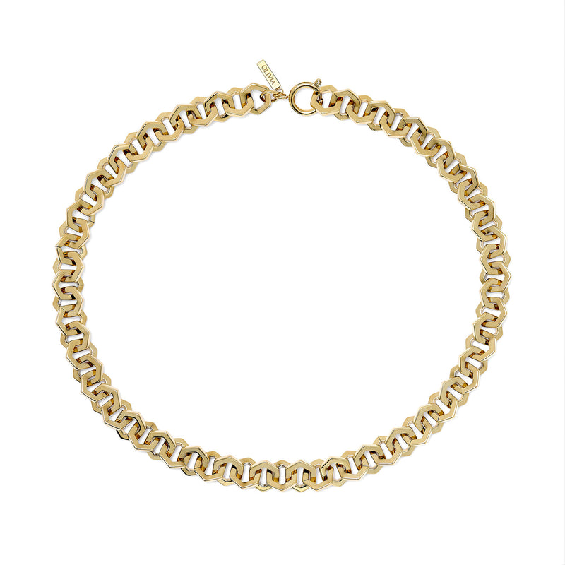 Signature Honeycomb Gold Link Necklace