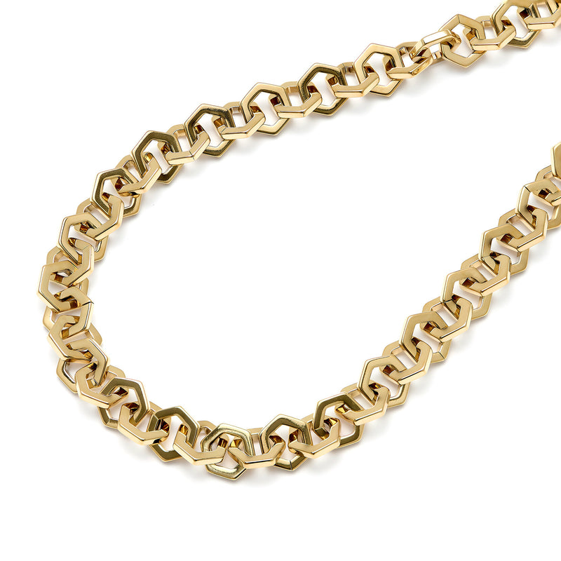 Signature Honeycomb Gold Link Necklace