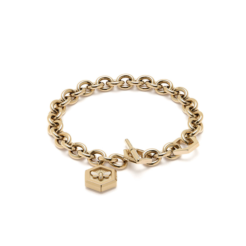 Signature Minima Bee Gold Toggle Bracelet