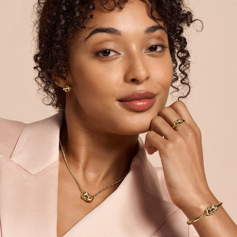 Classic Lover's Knot Gold Plated Necklace
