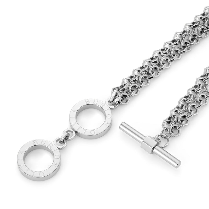 Signature Honeycomb Toggle Silver Tone Bracelet