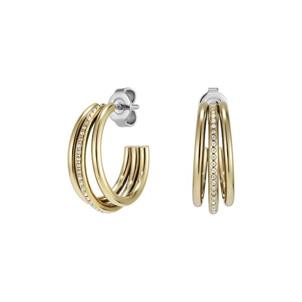 Trend Edition Ever Stacked Claw Gold Plated Hoop Earrings