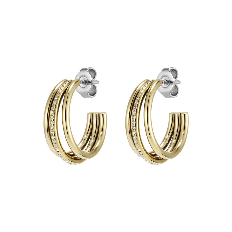 Trend Edition Ever Stacked Claw Gold Plated Hoop Earrings