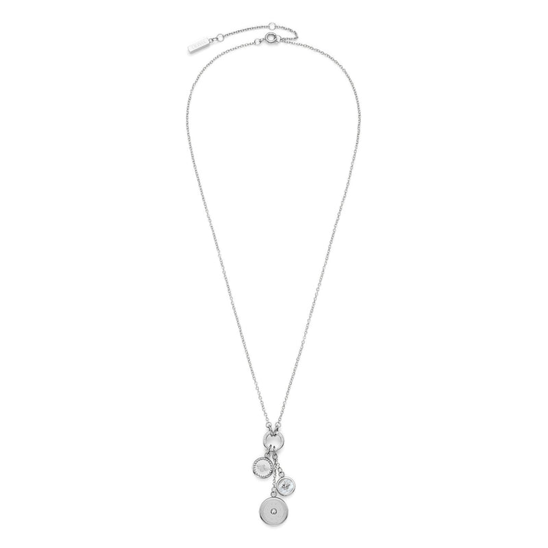 Signature Bee and North Star Silver Tone Charm Necklace