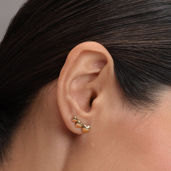Classic Mini Heart Gold Plated Stud Earrings