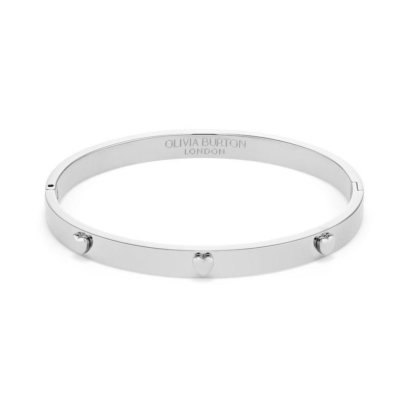 Classic Mini Heart Silver Tone Bangle