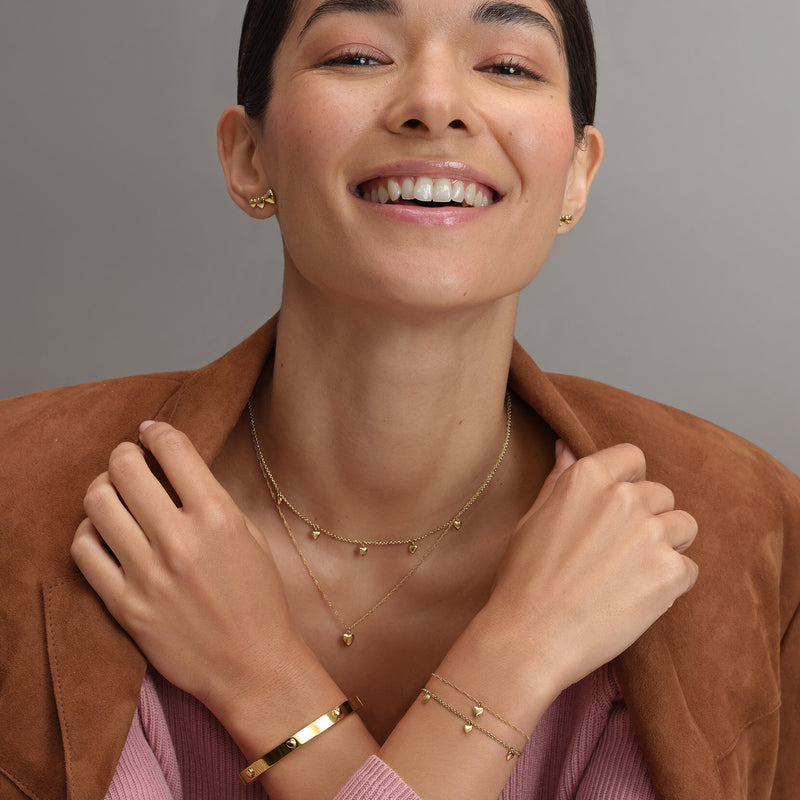 Classic Mini Heart Gold Plated Bangle