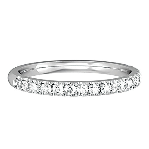 White Gold 2.5mm Court Band Diamond 0.35ct Half Castle-set