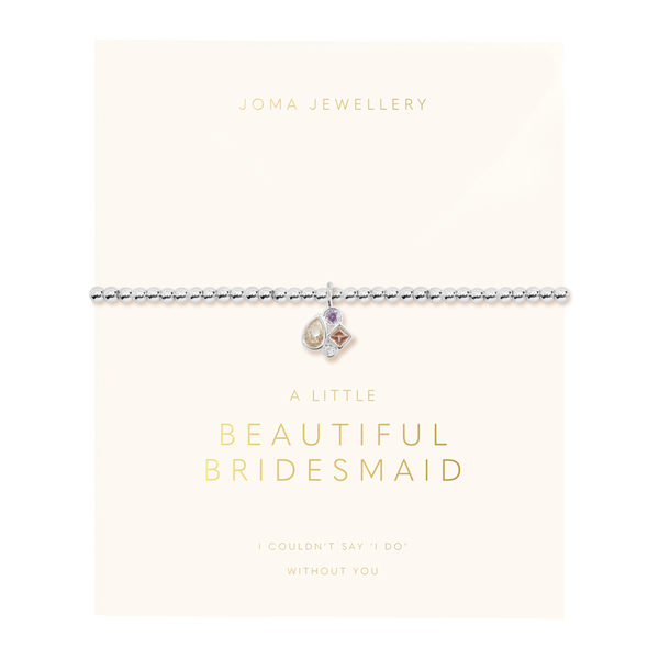Bridal A Little 'Beautiful Bridesmaid' Bracelet In Silver Plating