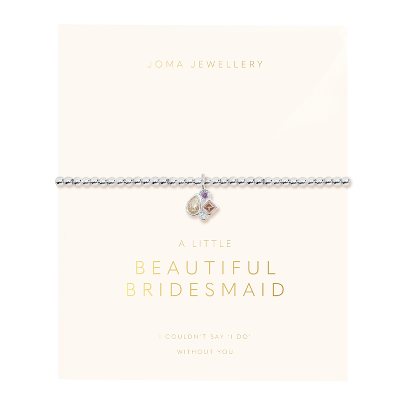 Bridal A Little 'Beautiful Bridesmaid' Bracelet In Silver Plating