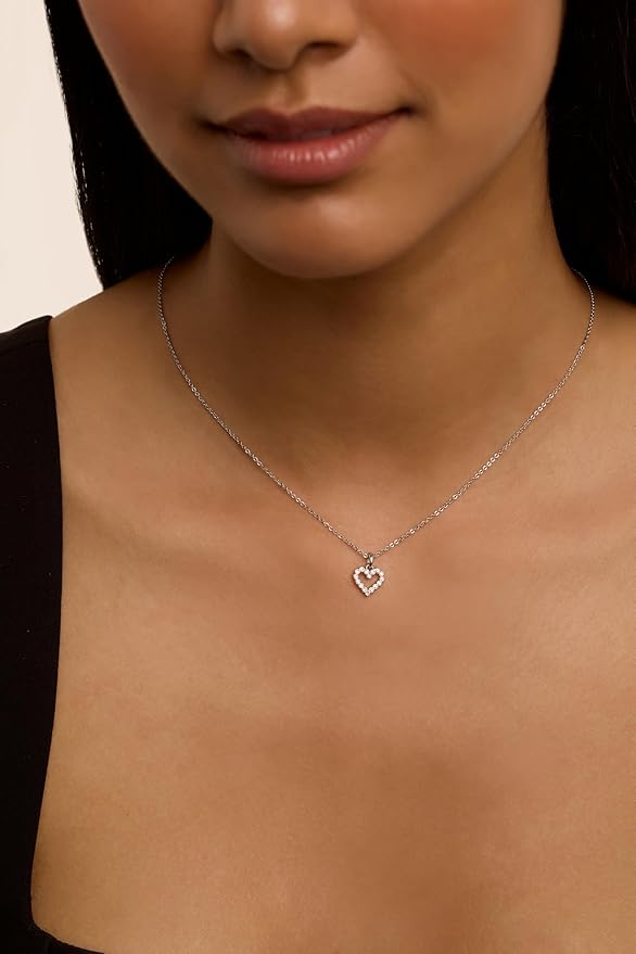 Amore Crystal Halo Heart Pendant Necklace