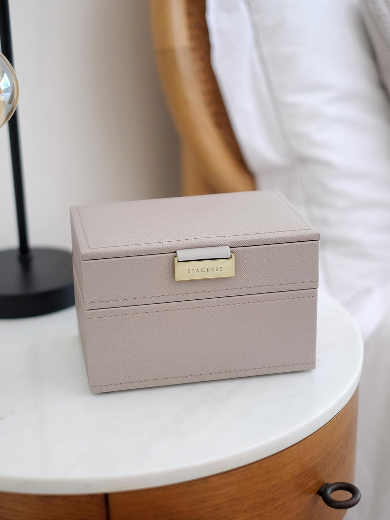Mini Jewellery Box Set of 2 Taupe