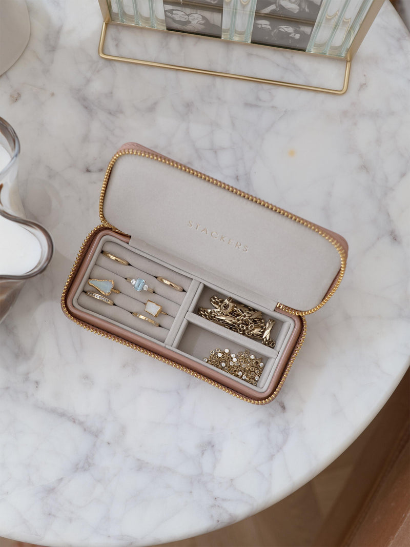 Zipped Travel Jewellery Box  Patent Rose