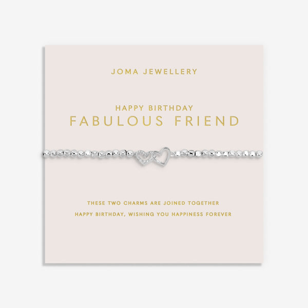 Forever Yours 'Happy Birthday Fabulous Friend' Bracelet In Silver Plating