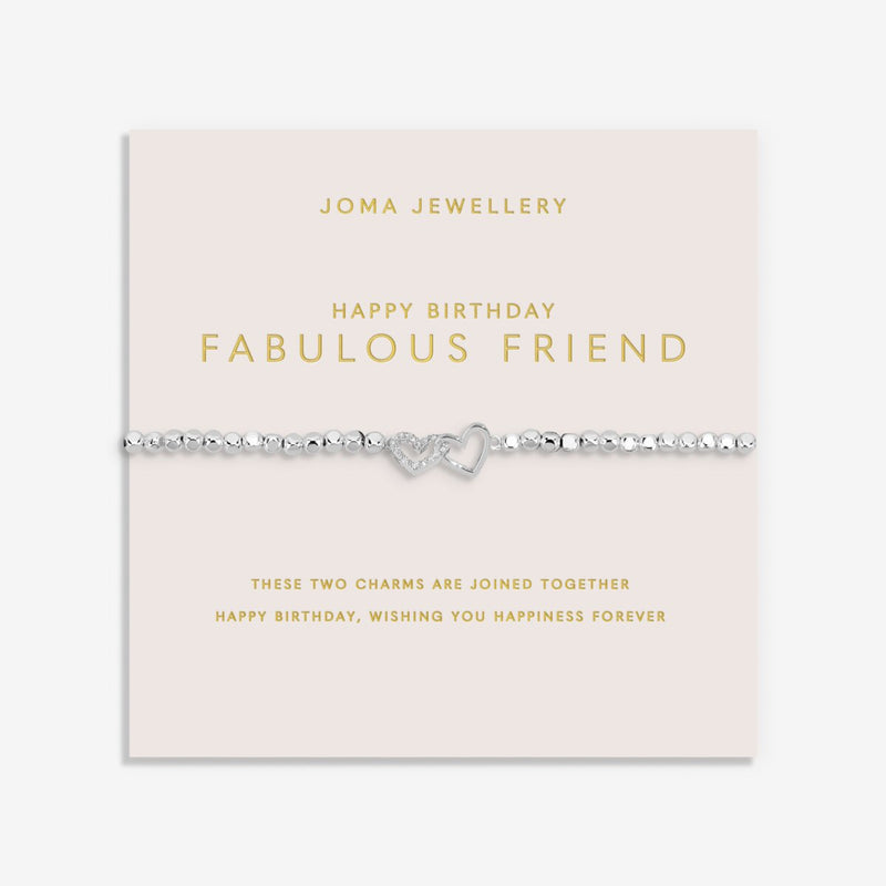 Forever Yours 'Happy Birthday Fabulous Friend' Bracelet In Silver Plating