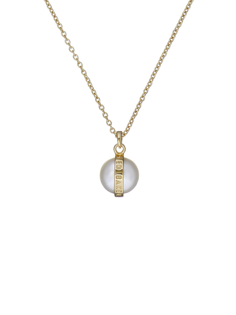 Perreti Gold Tone Pearl Orbit Necklace