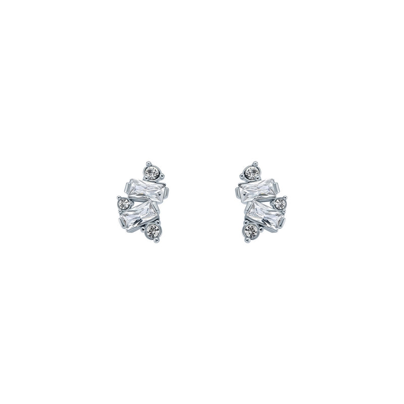 Clarice Crystal Cluster Silver Tone Studs
