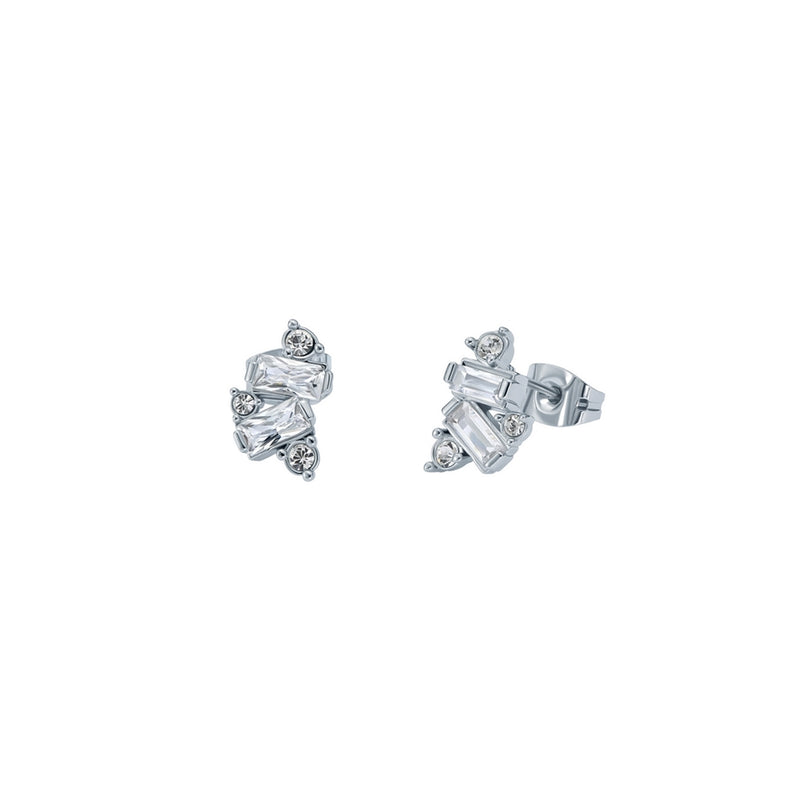 Clarice Crystal Cluster Silver Tone Studs