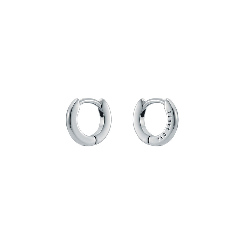 Crisete Logo Silver Tone Hoops 10mm