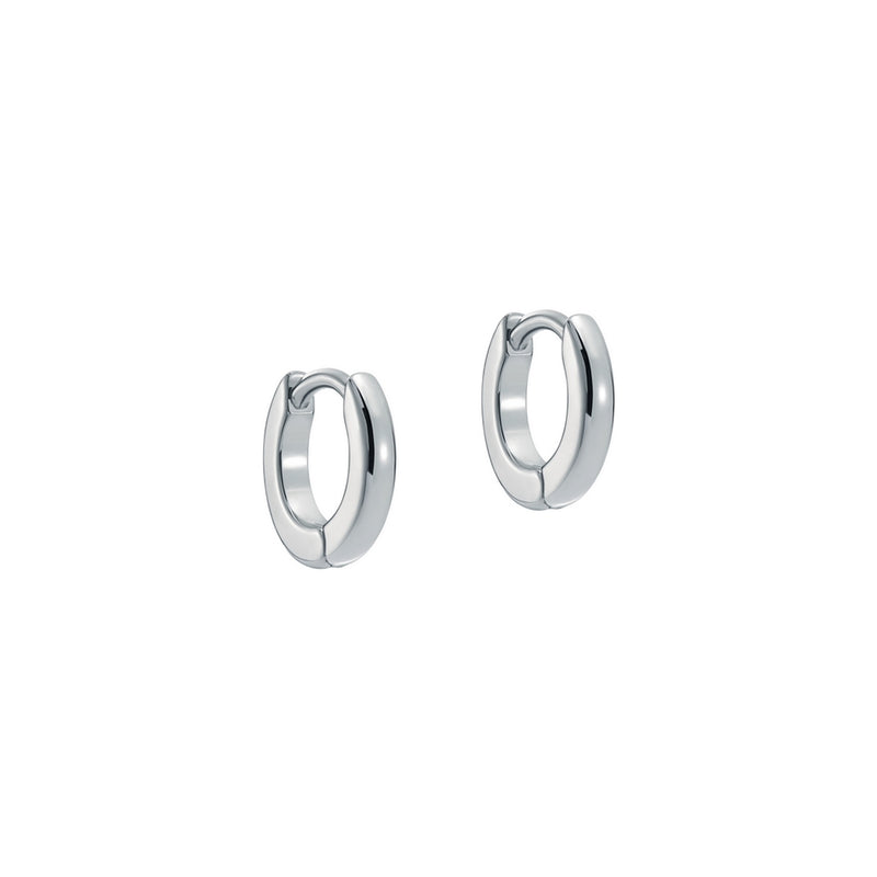 Crisete Logo Silver Tone Hoops 10mm