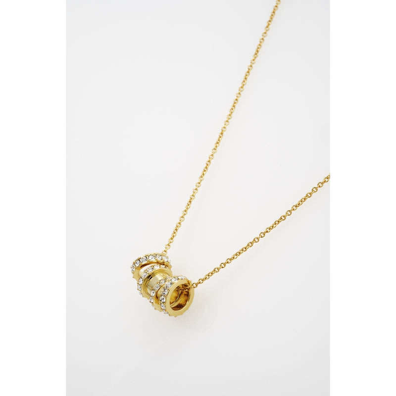 Romie Crystal Roll Necklace Gold Tone