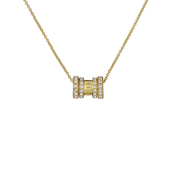 Romie Crystal Roll Necklace Gold Tone