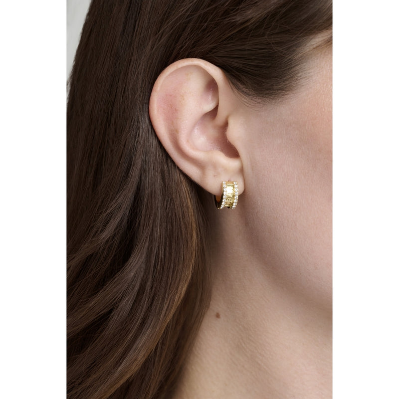 Rosie Crystal Roll Huggies Gold Tone