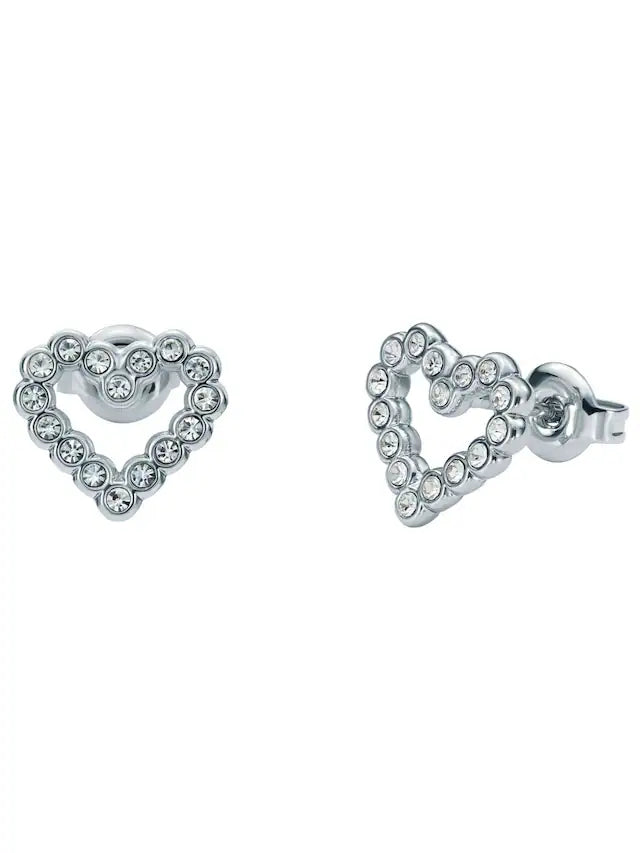 Amorina Crystal Halo Heart Stud Earrings