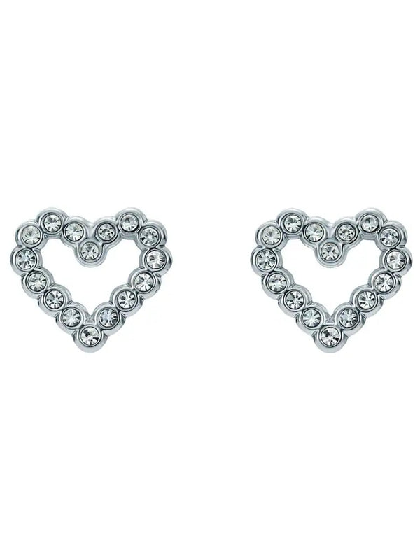 Amorina Crystal Halo Heart Stud Earrings